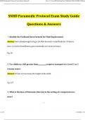 SNHD Paramedic Protocol Exam Study Guide 2024 Updated Questions and Answers (2024/2025) (Verified Answers)