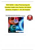 Test Bank For Lilley-s Pharmacology for Canadian Health Care Practice 4th Edition by Kara Sealock, Cydnee Seneviratne ISBN 9780323694803 Chapter( 1-58 )Complete Guide 2024
