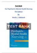 Test Bank For Psychiatric-Mental Health Nursing 7Th Edition By Sheila L. Videbeck