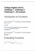 College Algebra Unit 5, challenge 1, challenge 2: Challenge 3 - All answers