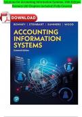 Complete Solutions Manual for Accounting Information Systems, 16th Edition by Marshall B. Romney, Paul J. Steinbart (Full Chapters included Chapter 1 to 24) Newest Version