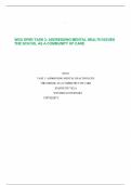 WGU DFM3 TASK 3: ADDRESSING MENTAL HEALTH ISSUES THE SCHOOL AS A COMMUNITY OF CARE