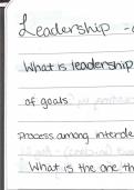 Lecture Notes on Leadership (Organizational Management)- MSU Denver