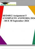 HED4812 Assignment5(COMPLETEANSWERS)2024– DUE30 September2024