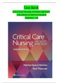 Critical Care Nursing- A Holistic Approach, 12th Edition TEST BANK by Morton Fontaine, Verified Chapters 1 - 56, Complete Newest Version