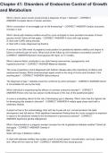 Chapter 41 Disorders of Endocrine Control of Growth and MetabolismExam questions with correct answers with complete A+solution 2024/2025