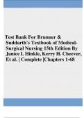 Brunner and Suddarth's Textbook of Medical-Surgical Nursing, 15th Edition TEST BANK (Hinkle, 2022). All Chapters 1 to 73 Complete, Verified Edition: ISBN 9781975161033