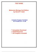 Test Bank for Molecular Biology 2nd Edition by Clark (All Chapters included)