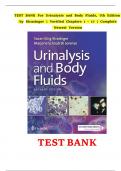 TEST BANK For Urinalysis and Body Fluids, 7th Edition by Strasinger | Verified Chapters 1 - 17 | Complete Newest Version