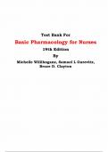 Test Bank For Claytons Basic Pharmacology for Nurses 19th Edition By Michelle Willihnganz Samuel Gurevitz Bruce Clayton Chapter 1-48