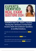 HONDROS NUR 150 - EXAM 1, Hondros Nursing Nur 150-Exam 2 & Final Exam Hondros NUR 150 Combined/ Questions & Certified Solutions.   