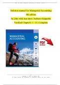 Solution Manual for Managerial Accounting, 8th edition by John Wild, ken Shaw, Barbara Chiappetta, Verified Chapters 1 - 13, Complete Newest Version