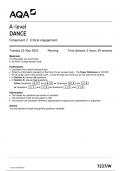 AQA A-level DANCE Component 2 JUNE 2024 QUESTION PAPER: Critical engagement