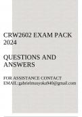 CRW2602 Exam pack 2024(Questions and answers)