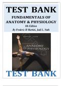 TEST BANK FOR Fundamentals of Anatomy & Physiology 8th Edition by Frederic H. Martini & Judi L. Nath , ISBN: 9780321505897 |Complete Newest Version| Guide A+