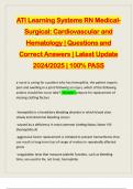 ATI Learning Systems RN MedicalSurgical: Cardiovascular and Hematology | Questions and Correct Answers | Latest Update 2024/2025 | 100% PASS