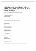 NCC EFM EXAM BREAKDOWN & STUDY GUIDE QUESTIONS AND ANSWERS WITH SOLUTIONS 2025