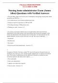 Nursing home administrator Exam (James Allen) Questions with Verified Answers