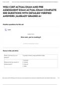 WGU C207 ACTUAL EXAM AND PRE ASSESSMENT EXAM ACTUAL EXAM COMPLETE 500 QUESTIONS WITH DETAILED VERIFIED ANSWERS /ALREADY GRADED A+