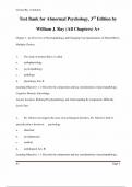 Test Bank for Abnormal Psychology 3rd Edition By William Ray, ISBN: 9781544399201, All 16 Chapters Covered, Verified Latest Edition