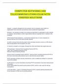 APT2050 COMPUTER NETWORKS AND TELECOMMUNICATIONS EXAM practice questions with verified solutions; Graded A+