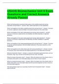 USAHS Biomechanics Unit 6 Exam Questions and Correct Answers Already Passed