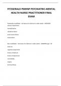  FITZGERALD PMHNP PSYCHIATRIC-MENTAL HEALTH NURSE PRACTITIONER FINAL EXAM  QUESTIONS AND ANSWERS