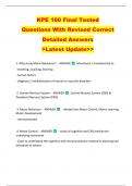 KPE 160 Final Tested   Questions With Revised Correct  Detailed Answers  >Latest Update>> 