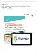 Test Bank for Davis Advantage for Fundamentals of Nursing Care: Concepts, Connections & Skills 4th Edition By Burton & Smith| All Chapters 1-38| Newest Edition 