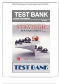 Test Bank for Strategic Management and Competitive Advantage Concepts and Cases 6th Edition by Frank T. Rothaermel ISBN No; 9781266191862  All Chapters 1 - 12  Full Complete (UPDATED 2024)