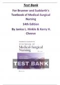 Test Bank For Brunner and Suddarth's Textbook of Medical-Surgical Nursing 14th Edition By Janice L. Hinkle & Kerry H. Cheever 