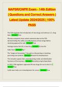 NAPSR/CNPR Exam - 14th Edition | Questions and Correct Answers | Latest Update 2024/2025 | 100% PASS