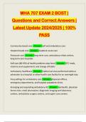 MHA 707 EXAM 2 BOST | Questions and Correct Answers | Latest Update 2024/2025 | 100% PASS