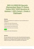 BSN 315 HESI RN Specialty Pharmacology Exam V1 / V2 / V3 (Latest 2024 / 2025 Updates STUDY BUNDLE PACKAGE) Questions and Verified Answers | 100% Correct | Grade A - Nightingale