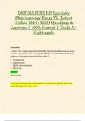 BSN 315 HESI RN Specialty Pharmacology Exam V2 (Latest Update 2024 / 2025) Questions & Answers | 100% Correct | Grade A - Nightingale