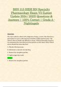 BSN 315 HESI RN Specialty Pharmacology Exam V3 (Latest Update 2024 / 2025) Questions & Answers | 100% Correct | Grade A - Nightingale