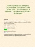 BSN 315 HESI RN Specialty Pharmacology Exam Prep (Latest Update 2024 / 2025) Questions & Answers | 100% Correct | Grade A - Nightingale