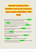 Petsmart Academy Quiz | Questions and Correct Answers | Latest Update 2024/2025 | 100% PASS