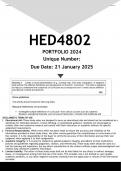 HED4802 PORTFOLIO (ANSWERS) 2024 - DISTINCTION GUARANTEED