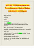 AKA MIP TEST | Questions and Correct Answers | Latest Update 2024/2025 | 100% PASS