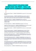 2024 STOTT PILATES IMP EXERCISES AB PREP - ROLL UP EXAM WITH CORRECT ANSWERS