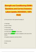 Strength and Conditioning EXAM | Questions and Correct Answers | Latest Update 2024/2025 | 100% PASS