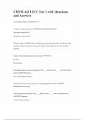 CHEM 442 UIUC Test 3 with Questions and Answers