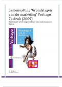 Samenvatting ‘Grondslagen van de marketing’ Verhage 7e druk  Hoofdstuk 1 t - m 8 uitgebreid met vele ondersteunende figuren