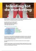 Inleiding tot de marketing samenvatting H1 t-m H6 zonder H5.pdf Marketing