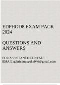 EDPHOD8 Exam pack 2024(Questions and answers)