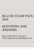 BLG1501 Exam pack 2024 Questions and answers(Basic Biology)