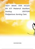 TEST BANK FOR NCLEX RN ATI Maternal Newborn Nursing  EDITION  Postpartum Nursing Care