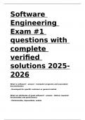 Software Engineering Exam -1 questions with complete verified solutions 2025-2026