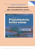 COMPLETE TEST BANK FOR The Psychiatric Interview Fifth Edition By Daniel J. Carlat Newest Edition ||(2024-2025)